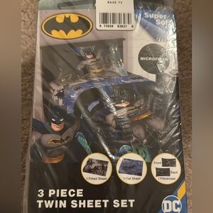 Batman Blue and Black Twin Sheet Set